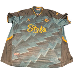 WATFORD FC GREEN KELME STAKE.COM JERSEY UK SIZE 2XL With FLAWS